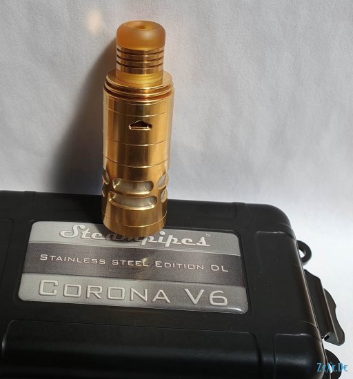 Steampipes Corona V6 RTA DL 24K Gold & Nebelfee Jigsaw DripTip