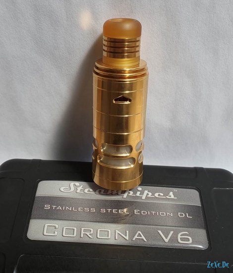 Steampipes Corona V6 RTA DL 24K Gold & Nebelfee Jigsaw DripTip